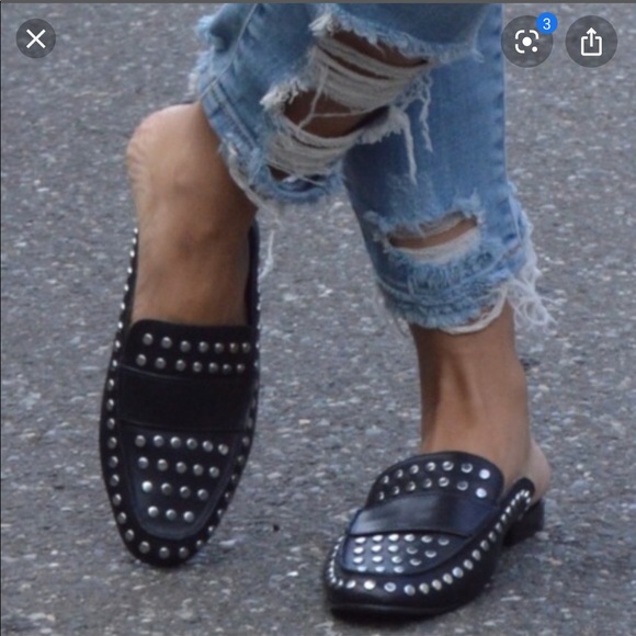 Dolce Vita Women's Maura-e Studded Slip-On Mule - Silver-Toned Shiny Loafer - View #9